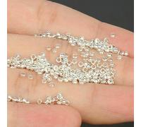 CHAKEUZND Perline di Perle finte Tinte, Confezione da 1000 Perline distanziatrici con estremità a cricchetto in Rame Placcato Oro Multicolore, Diverse Misure(Silver Color,Dia 2mm Hole 1.2mm)