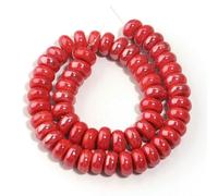 CHAKEUZND Perline di Perle finte Tinte, Confezione da 55 Perline distanziatrici in Ceramica Abaco for la creazione di Gioielli Multicolore(Red)