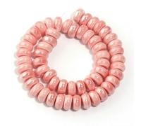 CHAKEUZND Perline di Perle finte Tinte, Confezione da 55 Perline distanziatrici in Ceramica Abaco for la creazione di Gioielli Multicolore(Watermelon Red)