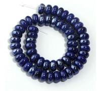 CHAKEUZND Perline di Perle finte Tinte, Confezione da 55 Perline distanziatrici in Ceramica Abaco for la creazione di Gioielli Multicolore(Dark Blue)