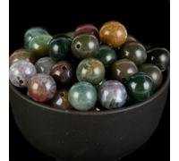 CHAKEUZND Perline di Perle finte Tinte, Perline di Pietra Rotonde sciolte Multicolore Diverse Dimensioni for la creazione Gioielli Fai da Te(Indian Agate,10mm 36 to 37pcs)