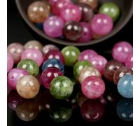 CHAKEUZND Perline di Perle finte Tinte, Perline di Pietra Rotonde sciolte Multicolore Diverse Dimensioni for la creazione Gioielli Fai da Te(Tourmaline Jade,6mm 59 to 61pcs)