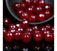 CHAKEUZND Perline di Perle finte Tinte, Perline di Pietra Rotonde sciolte Multicolore Diverse Dimensioni for la creazione Gioielli Fai da Te(Ruby jades,10mm 36 to 37pcs)