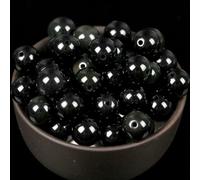 CHAKEUZND Perline di Perle finte Tinte, Perline di Pietra Rotonde sciolte Multicolore Diverse Dimensioni for la creazione Gioielli Fai da Te(Black Obsidian,4.0mm 88 to 91pcs)