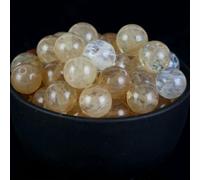 CHAKEUZND Perline di Perle finte Tinte, Perline di Pietra Rotonde sciolte Multicolore Diverse Dimensioni for la creazione Gioielli Fai da Te(Citrine,10mm 36 to 37pcs)