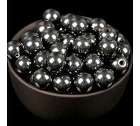 CHAKEUZND Perline di Perle finte Tinte, Perline di Pietra Rotonde sciolte Multicolore Diverse Dimensioni for la creazione Gioielli Fai da Te(Black Hematite,6mm 59 to 61pcs)