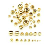 CHAKEUZND Perline di Perle finte Tinte, Perline distanziatrici in Acciaio Inossidabile Multicolore di Diverse Dimensioni for la creazione Gioielli Fai da Te(Gold Color,4x1.5mm 100pcs)