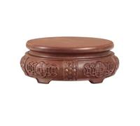 CHAKEUZND portavasi in Legno, Tavolo espositivo for Bonsai Bonsai a Base Rotonda con Scultura in Rilievo(L)