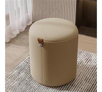 CHAKEUZND Sedia da trucco con schienale basso, sedia moderna Poggiapiedi for sedia da toeletta con sgabello girevole in pelle a 360°(Beige)