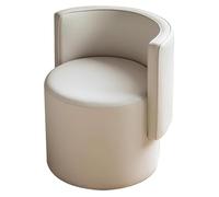 CHAKEUZND Sedia da trucco con schienale basso, sedia moderna Poltrona da trucco girevole a 360 gradi con schienale in similpelle(White)