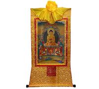 CHAKEUZND Thangka buddista tibetano da parete, Pittura ricamata tibetana Śākyamuni fatta a mano for la meditazione Zen sull'altare buddista