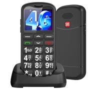 CHAKEYAKE Telefono Cellulare per Anziani 4G Senza Contratto con Tasti Grandi, Telefono Semplice per Anziani 1.7 Pollici Display LCD, USB-C, Pulsante SOS, Torcia, Base di Ricarica