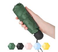 Chakipee Mini Ombrello Pieghevole Portatile UV Tascabile da Viaggio Ombrelli per Attività All'aperto - Ombrello per uomo e donna, Sole e Pioggia Verde Umbrella