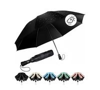 Chakipee Ombrello Pieghevole Pioggia Antivento UV da Viaggio - Ombrelli inverso Portatile per donna Automatico Apri Chiudi, Rivestimento in 210T Apertura 97 cm 8 Stecche, nero