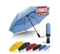 Chakipee Ombrello Pieghevole Pioggia da Viaggio Antivento - Automatico Apri Chiudi Ombrelli Portatile per Uomo, Rivestimento in 210T Apertura 97 cm 8 ossa Blu Cielo