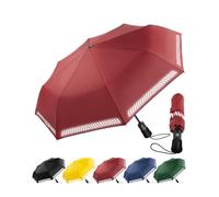 Chakipee Ombrello Portatile Riflettente - Pieghevole Antivento Da Pioggia Compatto da Viaggio - Automatico Ombrelli Resistenti Ventilato Per Uomo e Donna Rosso 8 Ossain Fibra di Vetro