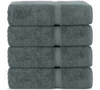 Chakir Turkish Linens Asciugamani turchi di alta qualità, 100% cotone, morbidi e assorbenti, 4 pezzi, grigio scuro