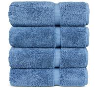 Chakir Turkish Linens Luxury Hotel & Spa - Asciugamani da bagno turchi in 100% cotone, 68,6 x 137 cm (set da 4, Wedgewood)