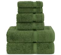 Chakir Turkish Linens Set di 6 asciugamani di lusso in cotone turco di alta qualità per spa e hotel (2 asciugamani da bagno, 2 asciugamani, 2 salviette)
