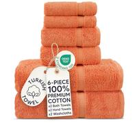 Chakir Turkish Linens Set di 6 asciugamani di lusso in cotone turco di alta qualità per spa e hotel (2 asciugamani da bagno, 2 asciugamani, 2 salviette)