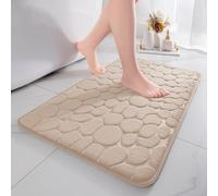 chakme - Tappeto da bagno in memory foam, assorbente per la doccia, zerbino decorativo, antiscivolo per il bagno e il soggiorno, 50 x 80 cm, beige