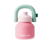 CHAKO LAB - Borraccia termica in acciaio inox, con coperchio a cannuccia, manico, cannuccia e tappo a vite, 0,97 litri, per allenamento e sport, senza BPA (rosa e rosso)