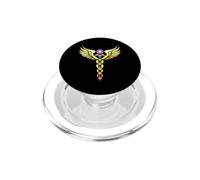 Chakra, caduceo, bastone di Hermes, serpente, spiritualità PopSockets PopGrip per MagSafe