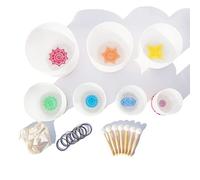 Chakra Ciotola Da Canto In Cristallo Di Quarzo Smerigliato, Kit Da 6-12 Pollici 7 Pezzi, Con Custodie For Il Trasporto Resistenti, Bacchette For Campane Tibetane, For Meditazione, Yoga (Color : 440hz