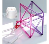Chakra, cristallo di quarzo bicolore rosa-viola che canta Mokaba Merkaba, terapia del suono, meditazione, yoga, percussioni, piramide, strumento musicale curativo (22,9 cm + borsa)