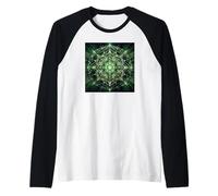 Chakra del Cuore Amore Geometria Sacra Maglia con Maniche Raglan