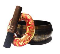 Chakra di Alto Livello in Nepal Ciotola tibetana Fatta di Mano di Campana tibetana in Ottone, 1800G, 20 cm, 7 Metalli, Cuscino per Campane tibetane Mazza in Legno per meditare, Strumento Pratico