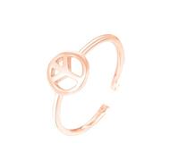 CHAKRA HEALING REIKI CHR Anello con simbolo della pace contro la guerra, anello regolabile in oro rosa e argento, anello aperto per donne e uomini, Rame, Nessuna pietra preziosa