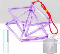 Chakra otticamente blu cristallo di quarzo canto Mokaba Merkaba for terapia del suono meditazione yoga percussioni piramide strumento musicale curativo(7 inch+bag)