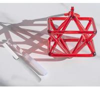 Chakra Piramide di canto in cristallo di quarzo trasparente otticamente rosso/Merkaba/Mokaba for la meditazione curativa, strumento musicale curativo a percussione yoga(8 inch)