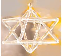 Chakra Piramide di cristallo di quarzo otticamente trasparente/Merkaba/Mokaba con due tipi di percussione di ciotola di cristallo, terapia del suono, meditazione, yoga, regalo(7 inch)