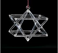 Chakra Piramide di quarzo otticamente trasparente 5-10 pollici Acqua pura e limpida Esagramma Stella Mokaba Merkaba Terapia del suono Meditazione Yoga Meditazione(6 inch)