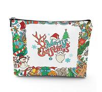 Chakra, trousse da viaggio per il trucco, con icone colorate, chakra principali, da donna, grande, organizer per trucchi in lino, borsa da toilette, multicolore, 17,8 x 22,9 cm, Bianco_9, Taglia