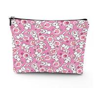 Chakra, trousse da viaggio per il trucco, con icone colorate, chakra principali, da donna, grande, organizer per trucchi in lino, borsa da toilette, multicolore, 17,8 x 22,9 cm, Bianco Rosa_18, Taglia