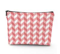 Chakra, trousse da viaggio per il trucco, con icone colorate, chakra principali, da donna, grande, organizer per trucchi in lino, borsa da toilette, multicolore, 17,8 x 22,9 cm, Bianco corallo_25,