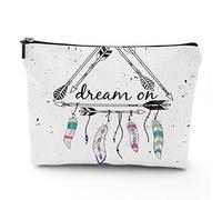 Chakra, trousse da viaggio per il trucco, con icone colorate, chakra principali, da donna, grande, organizer per trucchi in lino, borsa da toilette, multicolore, 17,8 x 22,9 cm, Nero Bianco_15, Taglia