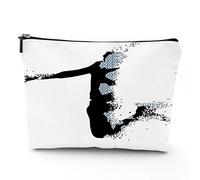 Chakra, trousse da viaggio per il trucco, con icone colorate, chakra principali, da donna, grande, organizer per trucchi in lino, borsa da toilette, multicolore, 17,8 x 22,9 cm, Nero Blu_18, Taglia