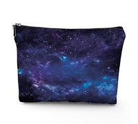 Chakra, trousse da viaggio per il trucco, con icone colorate, chakra principali, da donna, grande, organizer per trucchi in lino, borsa da toilette, multicolore, 17,8 x 22,9 cm, Blu Viola_32, Taglia