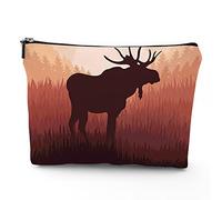 Chakra, trousse da viaggio per il trucco, con icone colorate, chakra principali, da donna, grande, organizer per trucchi in lino, borsa da toilette, multicolore, 17,8 x 22,9 cm, Marrone Rosso_1,
