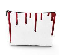 Chakra, trousse da viaggio per il trucco, con icone colorate, chakra principali, da donna, grande, organizer per trucchi in lino, borsa da toilette, multicolore, 17,8 x 22,9 cm, Rosso Bianco_12,
