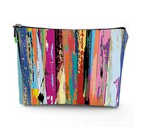 Chakra, trousse da viaggio per il trucco, con icone colorate, chakra principali, da donna, grande, organizer per trucchi in lino, borsa da toilette, multicolore, 17,8 x 22,9 cm, Colore arcobaleno_22,