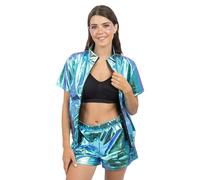 Chaks - Abito da festival da donna, 2 pezzi, giacca e pantaloncini, costume scintillante per feste, carnevale e festival