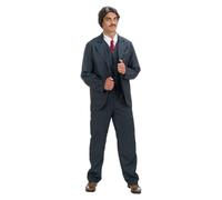 Chaks - Abito da uomo Gomez Addams, set da 4 pezzi, Famiglia Addams | Costume ufficiale di Mercoledì con giacca, gilet, pantaloni e inserto per camicia, per Halloween, Carnevale e cosplay