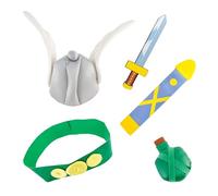 Chaks - Accessori per il costume da Asterix, accessori da gallico | Costume ufficiale di Asterix, set da 5 pezzi con elmo, spada, cintura, fodero e fiaschetta della pozione magica