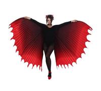 Chaks - Ali da diavolo rosse, ali da demone per adulti, accessori per costumi di Halloween, carnevale e feste fantasy