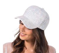 Chaks - Berretto da Baseball con Brillantini, Berretto con Strass per Festival, Feste e Carnevale